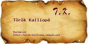 Török Kalliopé névjegykártya